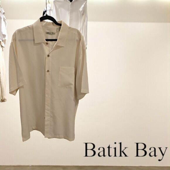 Batik Bay Shirt Men's XL Cream Beige Button Down - Picture 1 of 5